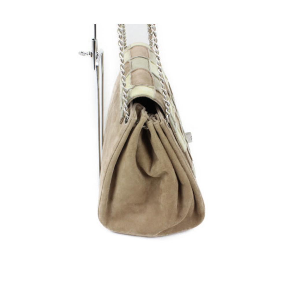 Chanel Bag Suede Beige Flap Patchwork